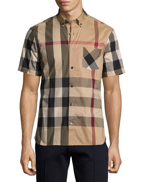 burberry short sleeve shirt women|Burberry short sleeve button up.